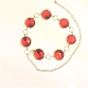 Resim Vintage Bayanlar Ayna Günlük Dekoratif Kemer Bel Zinciri Kırmızı Metal Zincir 