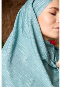 Resim Mirsoy Scarf Ritmik Desen Pamuk Jakar Şal Mint 