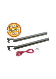 Resim Balkon Çamaşır Kurutma Askısı Alüminyum Küpeşte Askılığı Kurutmalık Bronz Kare 6x2.5 cm Bronz 