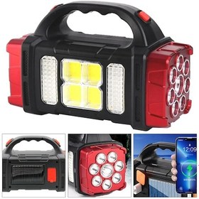 Resim Gold Kama Gk-1678 Solar Kamp Lambası Acil Durum Işığı Şarjlı Beyaz Günışığı 10w+cob Led 