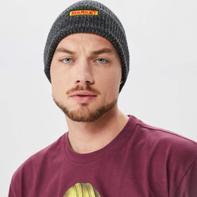 Resim Market Ribbed Knit Erkek Gri Bere 