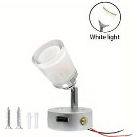 Resim Boatshop1 Myrc 3w Gümüş Dokunmatik Kontrollü Led Okuma Lambası 3 Renk Ayarlanabilir Usb Aydınlatma 1 Adet 