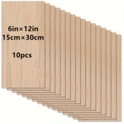 Resim 10 Adet El Sanatları Için Ahşap Levhalar - 12 X 6 X 1/12 İnç - Pürüzsüz Yüzeyli 2mm Kalınlığında Ahşap Levhalar - Lazer Kesim, Ahşap Yakma, Mimari Modeller, Boyama Için Bitmemiş Kare Ahşap Levhalar 