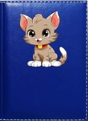 Resim Promosyon Denizi Sevimli Kedi 4 Görselli Lacivert Ruhsat Kabı 