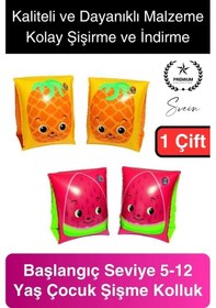 Resim Meyve Desen Güvenli 5-12 Yaş Çocuklar İçin Yüzme Kolluk Deniz Havuz Şişme Kolluğu Yüzücü Hava Odalı 