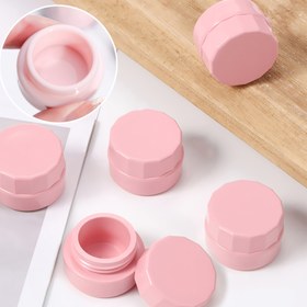 Resim 5'li Paket 0.11oz Boş Oje Jel Tutkal Şişeleri - Pembe Çokgen Kapaklı, Tadı Olmayan Manuel Dispenser, Kadınlar için Seyahat Dostu Kapsüller, Jel Oje Malzemeleri 