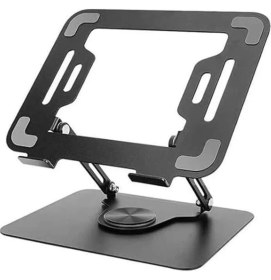 Resim AyrStore ZR-110 B Alüminyum 360 Derece Dönen Tabanlı Katlanabilir Taşınabilir Laptop Standı (Koyu 
