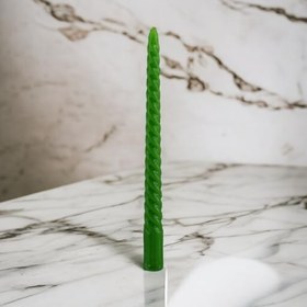 Resim Şamdan Mum Burgulu 2'li Yeşil Dekoratif Mumu Kandil Hediyelik Fitilli Mumluk 25 cm 