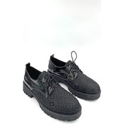 Resim Beyaz London Lala Termo Kaymaz Taban Bağcıklı Günlük Kadın Ayakkabı Siyah Siyah 