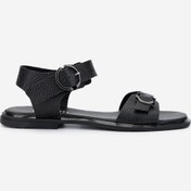 Resim Valmenti Kadın Hakiki Deri Siyah Floter Düz Sandalet 539 7094 Bn Sndlt Y25 Sıyah Fltr Siyah Deri 