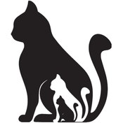 Resim Kıvırcıkyoga Kedi Ailesi (Oto-Motor-Laptop-Duvar-Dekor) 10 x 12 Cm 