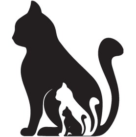 Resim Kıvırcıkyoga Kedi Ailesi (Oto-Motor-Laptop-Duvar-Dekor) 10 x 12 Cm 