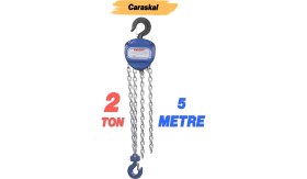 Resim Zincirli Caraskal 2 Ton 5 Metre Profesyonel El Vinci Dayanıklı Yük Kaldırma Makinesi Aparatı 