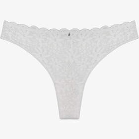 Resim Penti Kırık Beyaz Lace Dantel Tanga Külot 