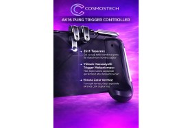 Resim Cosmostech AK16 Pubg Trigger Controller - Mobil Oyun Gamepad 2in1, 4 Parmak Tetikli, Hassas Atış Aparatı 