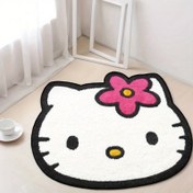 Resim Sanrio için for hello kitty Peluş Kapı Matı - Sevimli Beyaz Halı Pembe Çiçek Tasarımı ile, Yumuşak Polyester Mat Oturma Odası, Yatak Odası, Ofis ve Yoga Stüdyosu Dekorasyonu için - Mükemmel Hediye Fikri, for Hello Kitty Oda Dekoru için 