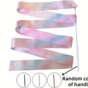 Resim 2/4m Işıltılı Simli Dans Kurdelesi - Ritmik Sanat, Jimnastik ve Bale Döndürme, Bale Döndürme, Dans Döndürme, Döndürme Kurdelesi için Mükemmel 