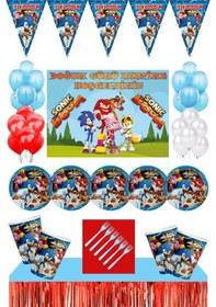 Resim Sonic Boom Doğum Günü 16 Kişilik 50X70 Afişli Sonic Boom Parti Ma 