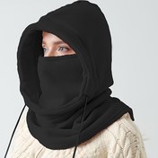 Resim Kış Balaclava - Rüzgar Geçirmez, Kalın Polar Astarlı, Kulak Koruma Özellikli Kayak Maskesi, Açık Hava Etkinlikleri İçin, Siyah 
