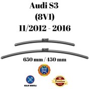 Resim Audi S3 8v1 2012 2013 2014 2015 2016 Uyumlu Ön Cam Muz Tipi Silecek Süpürgesi Seti 650/450mm Silbak 