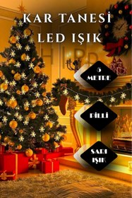 Resim Allians Kar Tanesi Desenli Kristal LED Dekoratif 5 Metre Günışığı Yılbaşı Ağacı 