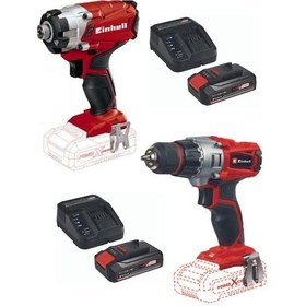 Resim Einhell TE-CI 18/1 Akülü Vidalama + TE-CD 18/2 Akülü Matkap + 2.5Ah Çift Akülü Şarj Ünitesi Seti 