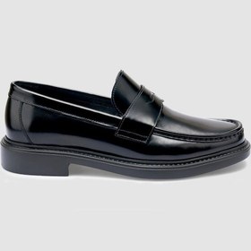 Resim %100 Açma Hakiki Deri Siyah Erkek Loafer Siyah 