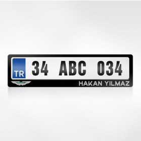 Resim BK Kişiye Özel Isimli Aston Martin Logolu Plakalık 