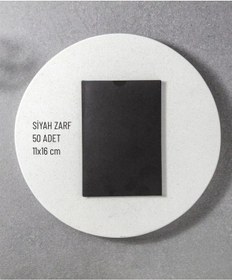 Resim Hsn Siyah Zarf Davetiye Zarfı 11x16 Cm Demonte Zarf 