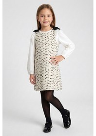 Resim Bellamio Kids Lady Badili Ekru Kız Çocuk Elbisesi 
