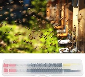 Resim Arı Arı Tılsım Araçları Plastik Kraliçe Larva Yetiştirme Aracı Arıcılar ve Kraliyet Jöle Üretimi için Yay Yüklü Piston ile Besleme Aracı 2 Kutu Seti 