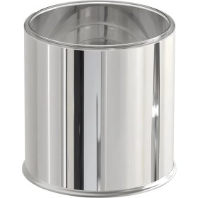 Resim Zethome Paslanmaz Kapaksız Banyo Çöp Kovası Ofis Çöp Kovası 5 Lt Krom 