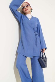 Resim VOLT CLOTHİNG Kadın Yandan Bağlamalı Kimono İkili Takım 