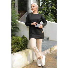 Resim Nemere Yeni Stil Siyah Arma Detaylı Tunik 10020 