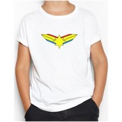 Resim Captain Marvel Logo Beyaz Çocuk Tişört Beyaz 