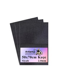 Resim Siyah Keçe 50 x 70 CM 2.0 MM 3 Adet Renkli Hobi Keçesi Elişi Keçesi Anasınıfı Kreş Okul Öncesi 