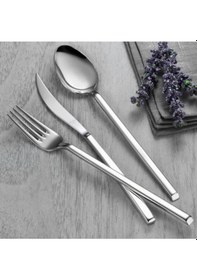 Resim Aryıldız Vento Prestige 89 Parça 12 Kişilik Çatal Kaşık Bıçak Takımı Platin 