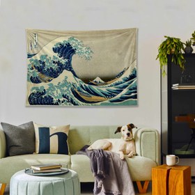 Resim The Great Wave of Kanagawa Duvar Örtüsü - 60 cm x 90 cm 