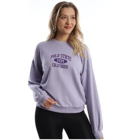 Resim Kadın Polo State Baskılı 3 İplik Sweat Lila 