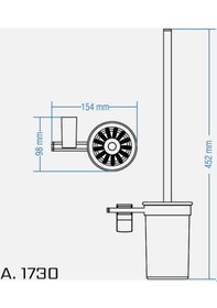 Resim Duxxa A.1730 F1 Krom Klozet Fırçası 