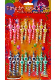 Resim Yıldızlı Mini Pasta Mumu 20 li 