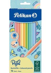 Resim 12 Li Pastel Renk Kuru Boya Kalemi Karton Kutu 1 Paket 12 Renk Kuruboya Tam Boy Renkli Kalem 