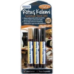 Resim Vodaseal Suya Dayanıklı Mobilya Ahşap Rötuş Kalemi Meşe Ceviz Venge 3'lü Set 