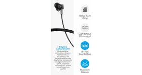 Resim Lucatech Boyundan Askılı Bluetooth Kulaklık — Samsung M47 / M46 / M45 (450 Saat Net Arama ve Dayanıklı Yapı) 