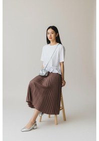 Resim Eren Style Pileli Pamuklu Dokuma Viskon Kışlık Etek 95 Cm - 38-48 Cappuccino 