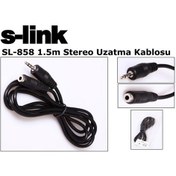 Resim S-Link Sl-858 S-Lınk 1.5 Metre 3.5Mm Jak Stereo Uzatma Kablosu 