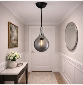 Resim Tt601-1-sy-kr Tt Aydınlatma Matsiyah-krom Tekli Uzun Hunili Avize Siyah-Krom 