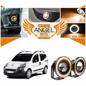 Resim Citroën Nemo Uyumlu, Universal Mercekli Led Angel Sis Farı, 76mm 