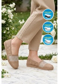 Resim Pierre Cardin Krem Örme Taş İşlemeli Hafif Kadın Babet Pc-7766 Z 