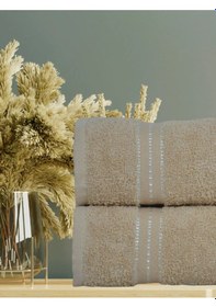 Resim Goldroom Can 2 Parça Pamuklu Banyo Seti Kahve 